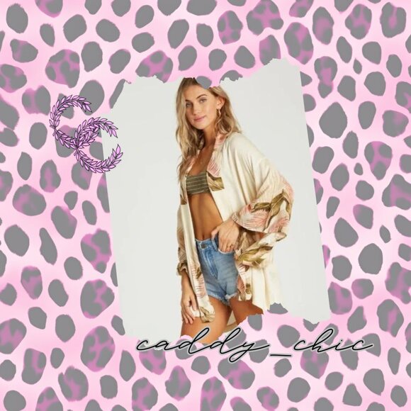 Billabong Ko Ko Mo Kimono - Size M/L, EUC, Vintage Hawaiian Print - Picture 1 of 14